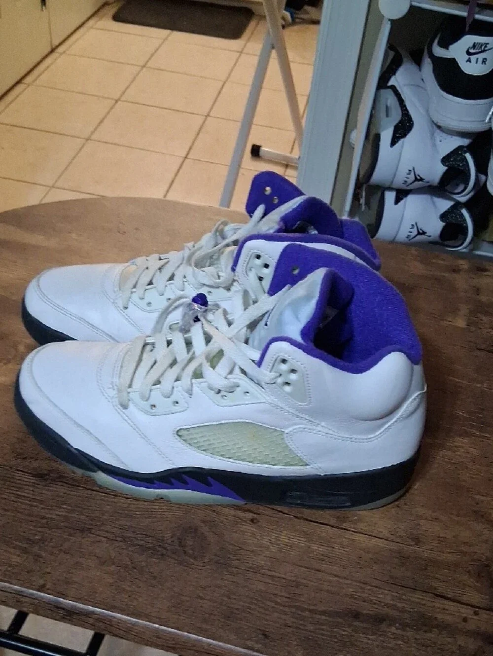 Jordan Men’s White and Purple Basketball High-Tops